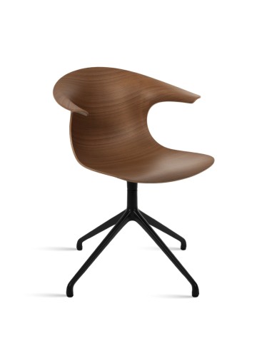 Chaise de réunion Loop 3D Wood avec coque en bois et base étoile en aluminium