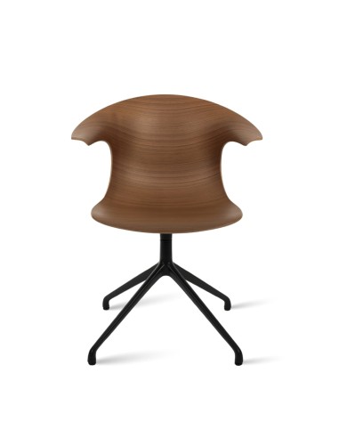 Chaise de réunion Loop 3D Wood avec coque en bois et base étoile en aluminium de face