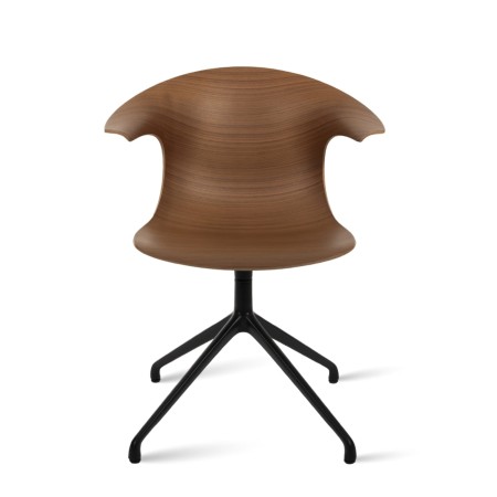 Chaise de réunion Loop 3D Wood avec coque en bois et base étoile en aluminium de face