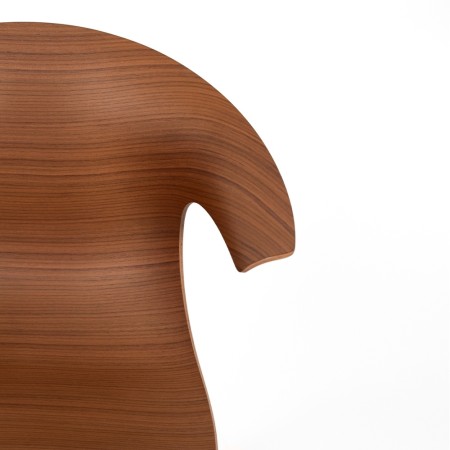 Chaise de réunion réglable Loop 3D Wood en bois foncé à 5 roulettes
