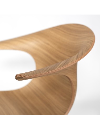 Chaise de réunion réglable Loop 3D Wood en bois avec accoudoirs à 5 roulettes