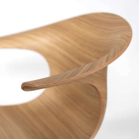 Chaise de réunion réglable Loop 3D Wood en bois avec accoudoirs à 5 roulettes