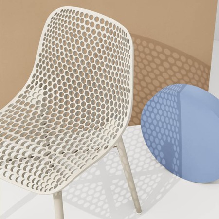 Chaise moderne nid d'abeilles gris ambiance  - Next - 4 legs