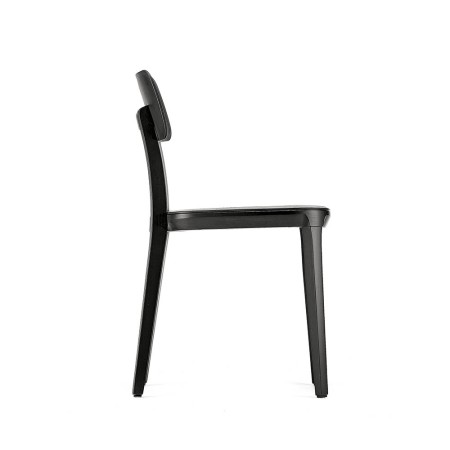 Chaise Porta Venezia avec pieds bois – design moderne pour salle de pause vue de côté