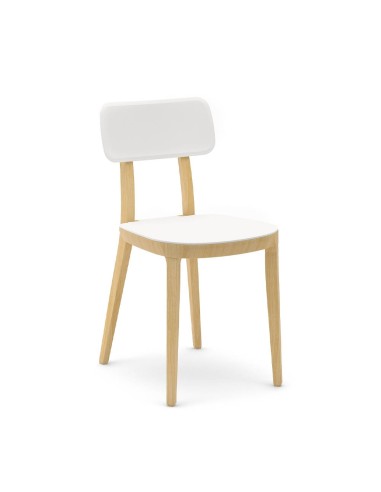 Chaise Porta Venezia avec pieds bois – design moderne blanc