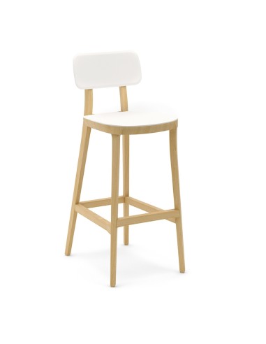 Tabouret haut design bois et plastique blanc moderne – Porta Venezia