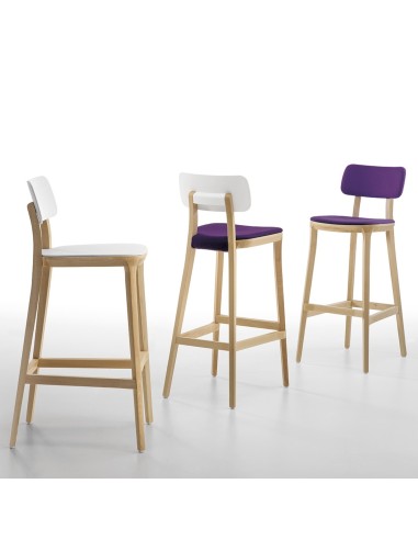 Tabouret haut design bois et plastique divers modèles couleurs– Porta Venezia