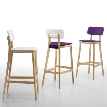 Tabouret haut design bois et plastique divers modèles couleurs– Porta Venezia