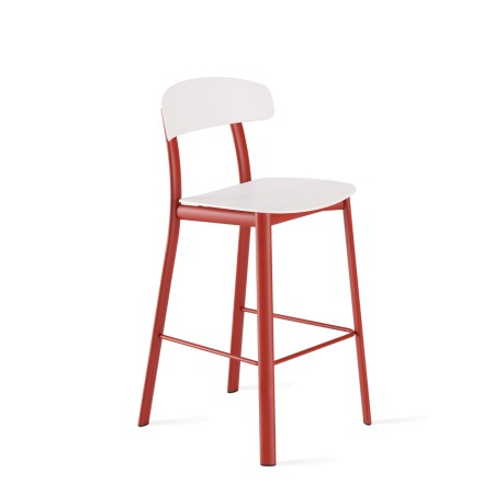 Feluca Pop – Tabouret de bar extérieur en métal et plastique, parfait pour terrasses et bars en plein air