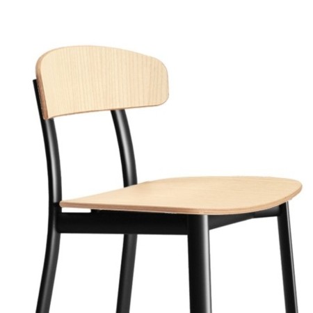 Feluca – Tabouret de cuisine design avec assise en bois et structure en métal, style bistro revisité 2