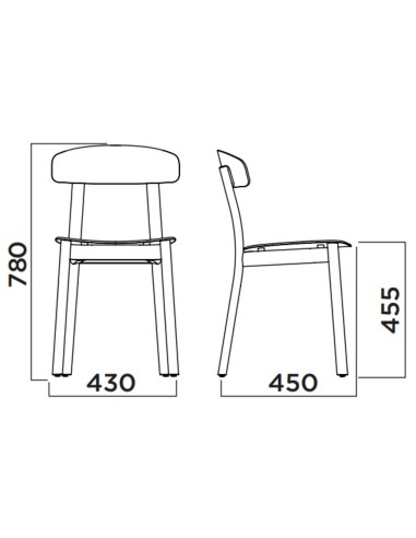 Chaise rétro Feluca Organic – Confort et design moderne avec une assise en plastique et des pieds en bois naturel