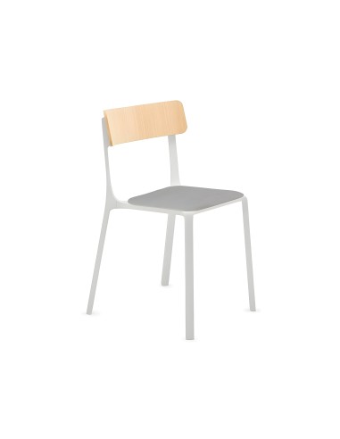 Ruelle – Chaise élégante pour restaurant, combinant bois, tissu et structure métallique résistante