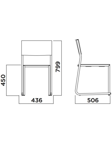 Chaise GT01 – Mobilier léger, empilable et stylé, combinant bois naturel et métal solide