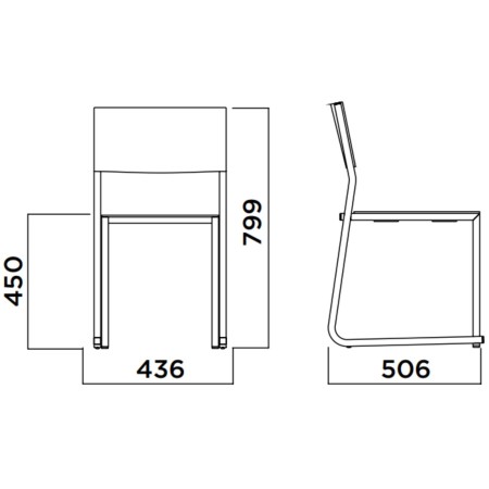 Chaise GT01 – Mobilier léger, empilable et stylé, combinant bois naturel et métal solide