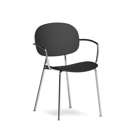 Chaise design Tondina Pop – Élégance minimaliste avec accoudoirs et structure en métal robuste
