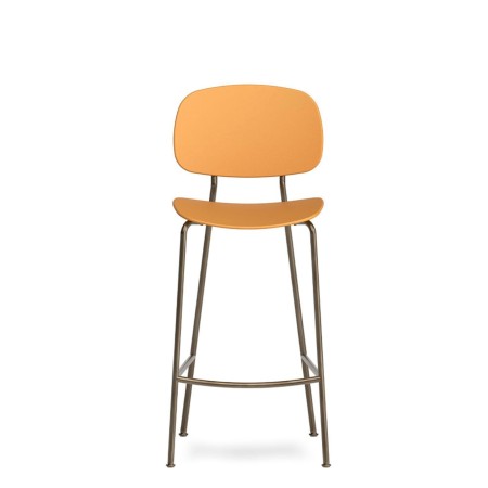 Tondina Pop – Tabouret de bar au style épuré, associant une assise en plastique et un piétement en métal léger et robuste