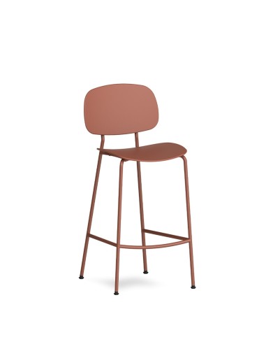 Tondina Pop – Tabouret de bar moderne avec assise en plastique et structure métallique, idéal pour cuisine ou bar contemporain