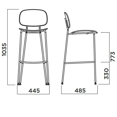 Tondina Pop – Tabouret de bar empilable et design, idéal pour les intérieurs contemporains