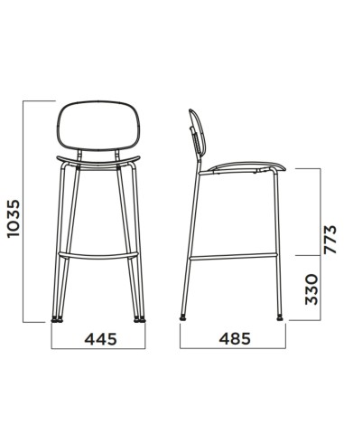Tondina – Tabouret de bar en bois et tissu, alliant confort, style et finitions soignées