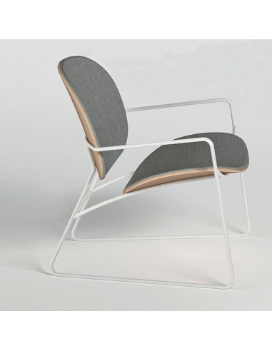 Chaise lounge Tondina – Design chaleureux en bois et tissu, soutenu par une structure métallique épurée