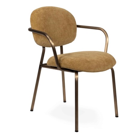 Tondina Fat – Chaise rembourrée avec accoudoirs, revêtement tissu et confort généreux pour un usage prolongé