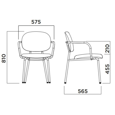 Tondina Fat – Chaise tissu avec accoudoirs, look raffiné et confort supérieur pour tous types d’espaces