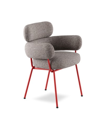 Takumi – Chaise tissu avec accoudoirs, parfaite pour bureau, salle d’attente ou salle à manger