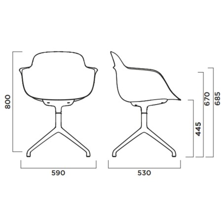 Chaise professionnelle pivotante, style moderne – Sicla