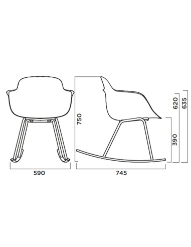 Chaise balancelle contemporaine incurvée – Sicla