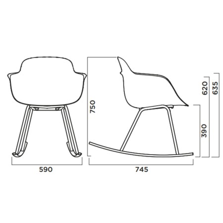 Chaise balancelle contemporaine incurvée – Sicla