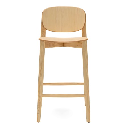 Tabouret de bar Harmo en bois de frêne cipria design arrondi