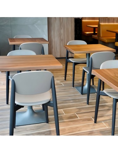 Chaise Harmo salle de pause en bois avec assise tissu