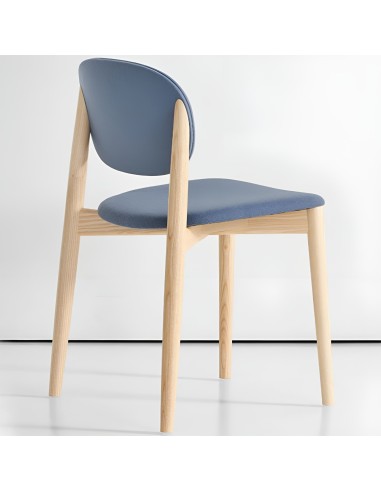 Chaise Harmo salle de pause en bois avec assise tissu