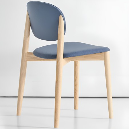 Chaise Harmo salle de pause en bois avec assise tissu