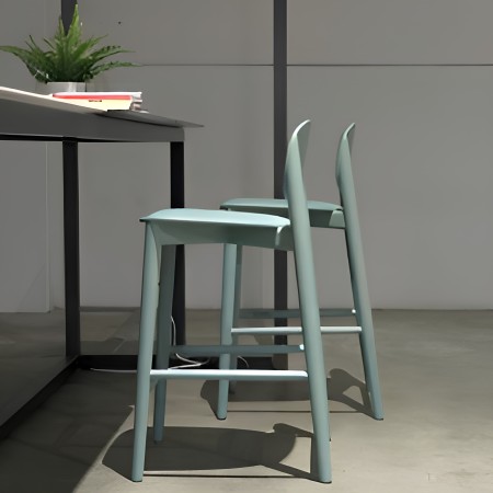 Tabouret de cuisine en bois avec assise tissu – HARMO Kitchen Stool