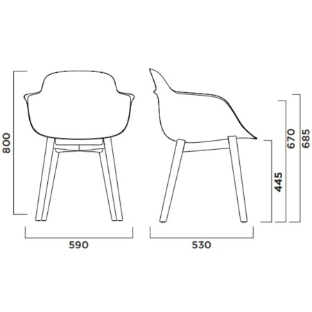 Chaise moderne avec base bois et assise rembourrée – Sicla