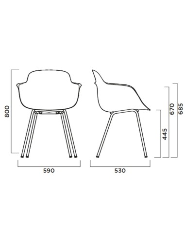 Chaise plastique moderne pour open space – Sicla