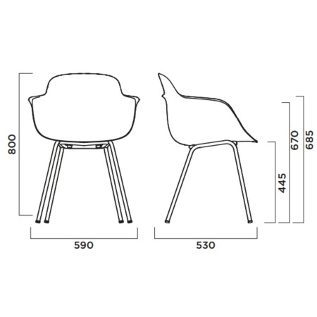 Chaise plastique moderne pour open space – Sicla