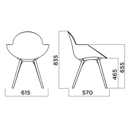 Chaise moderne avec revêtement tissu et base bois – Cookie