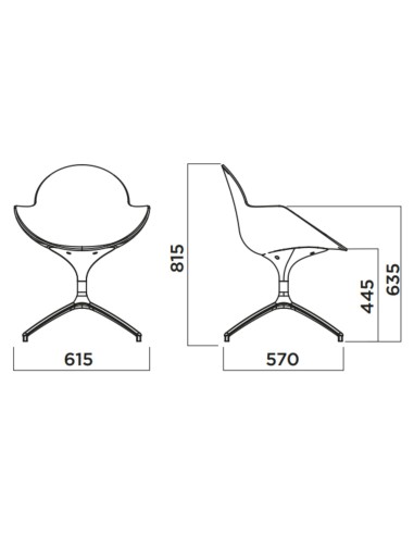Chaise compacte et confortable à base pivotante – Cookie