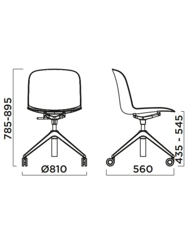 Chaise de travail mobile avec réglage hauteur – Relief