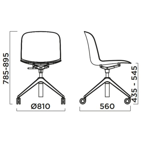 Chaise de travail mobile avec réglage hauteur – Relief