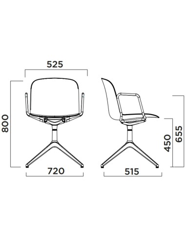 Chaise de bureau tournante avec confort textile – Relief