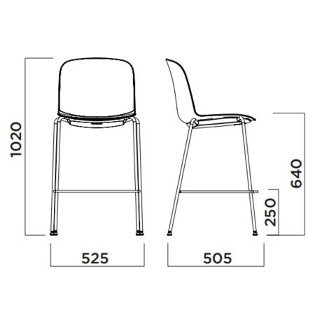 Tabouret haut Relief avec assise tissu rembourrée 2