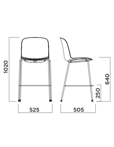 Tabouret de cuisine avec repose-pieds et coussin tissu – Relief