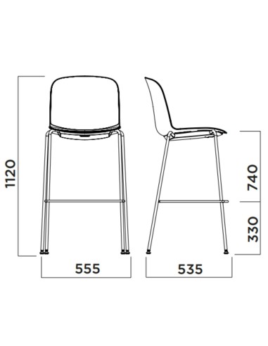 Tabouret haut pour comptoir avec coussin rembourré – Relief