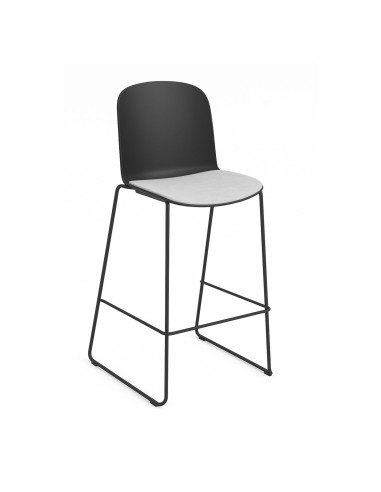 Tabouret de cuisine Relief avec pieds traîneau et assise tissu