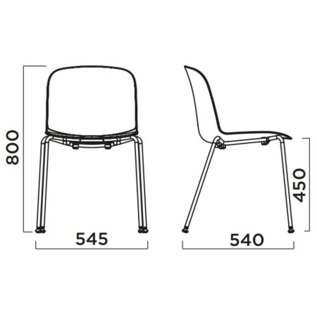 Chaise tapissée tissu avec pieds tube pour réunion ou accueil – Relief Tissu 2