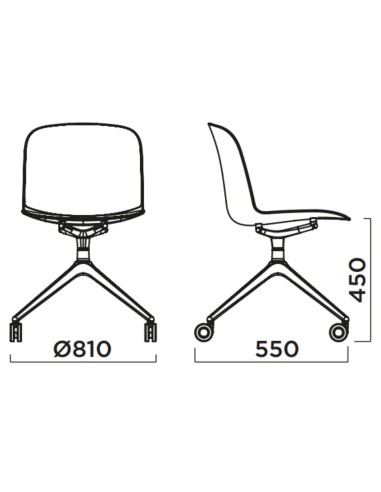Siège mobile avec base étoile – Relief
