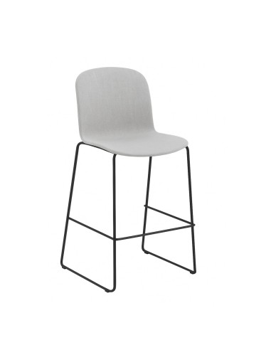 Tabouret haut avec tissu et piètement traîneau noir pour bar – Relief Bar
